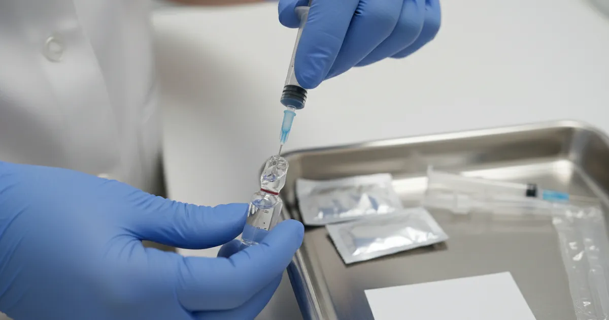 Extracción de diluyente estéril para preparar medicamento intramuscular