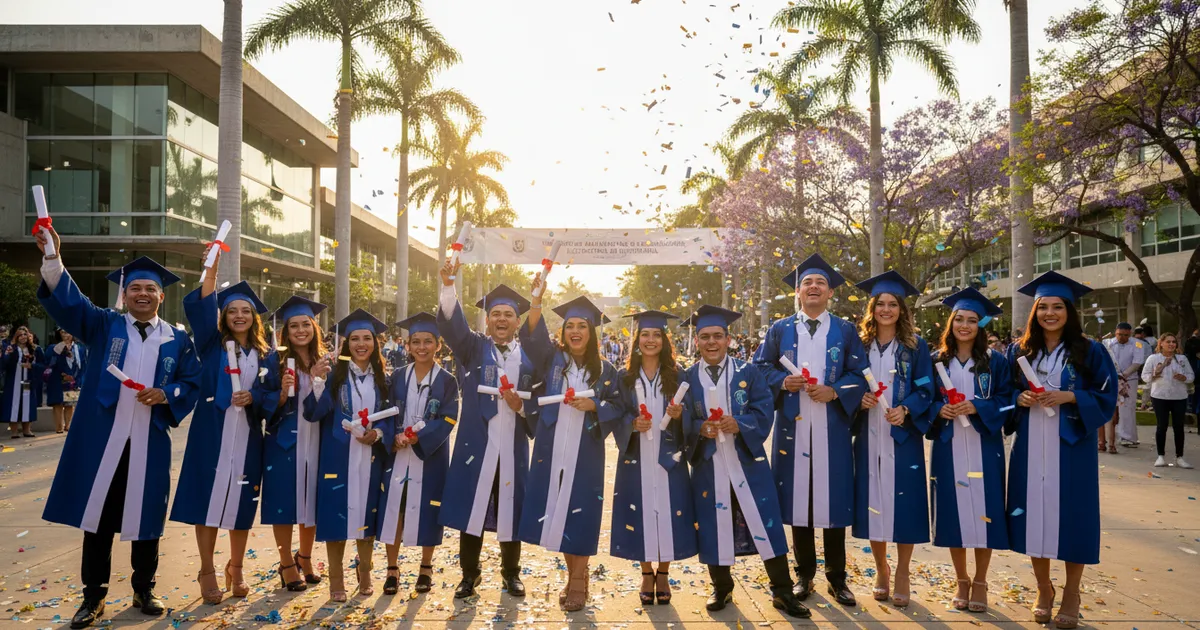 Graduados de escuelas de enfermería en Aguascalientes recibiendo sus diplomas