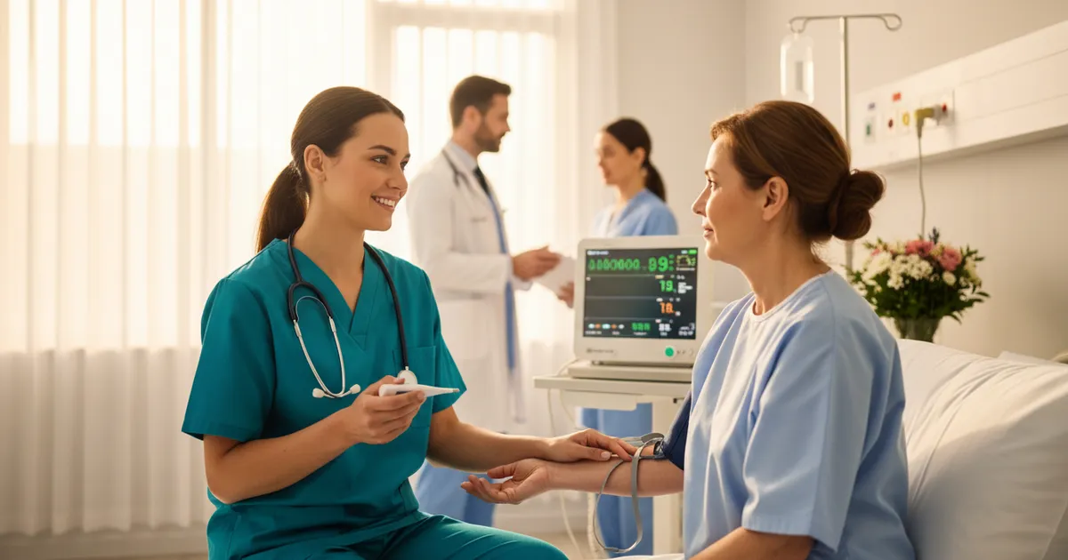 Enfermera ejerciendo profesionalmente en hospital de Estados Unidos tras aprobar NCLEX
