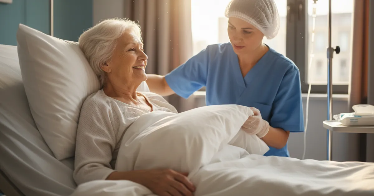 Técnica de tendido de cama hospitalaria ocupada para bienestar del paciente en enfermería